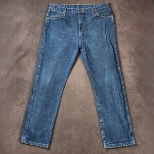 Wrangler 13MWZPW Jeans Mens 38x32 Blue Denim Cowboy Cut‎ Regular Fit Work Casual